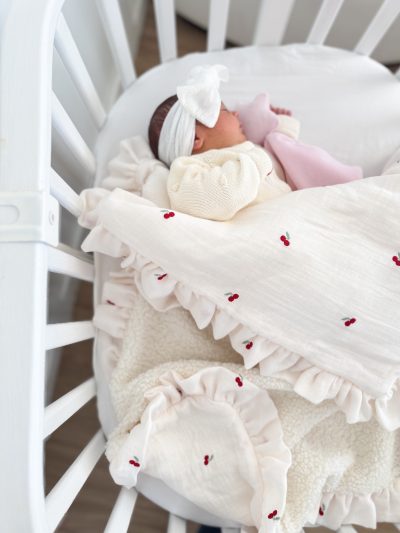 Muslin / Teddy zimska dekica (trešnjice)